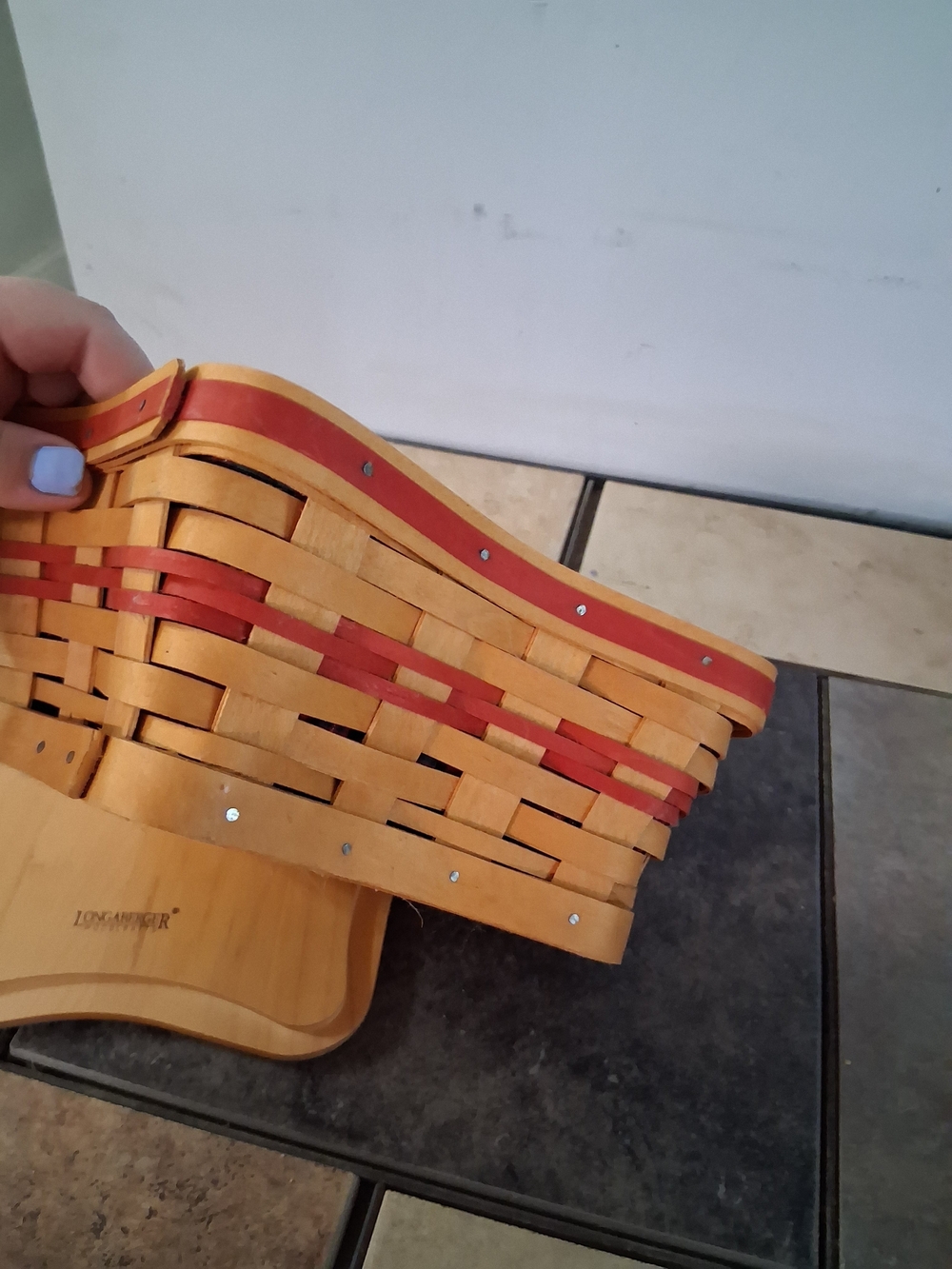 Longaberger Red and Natural Shining Star Basket - Picture 7 of 9